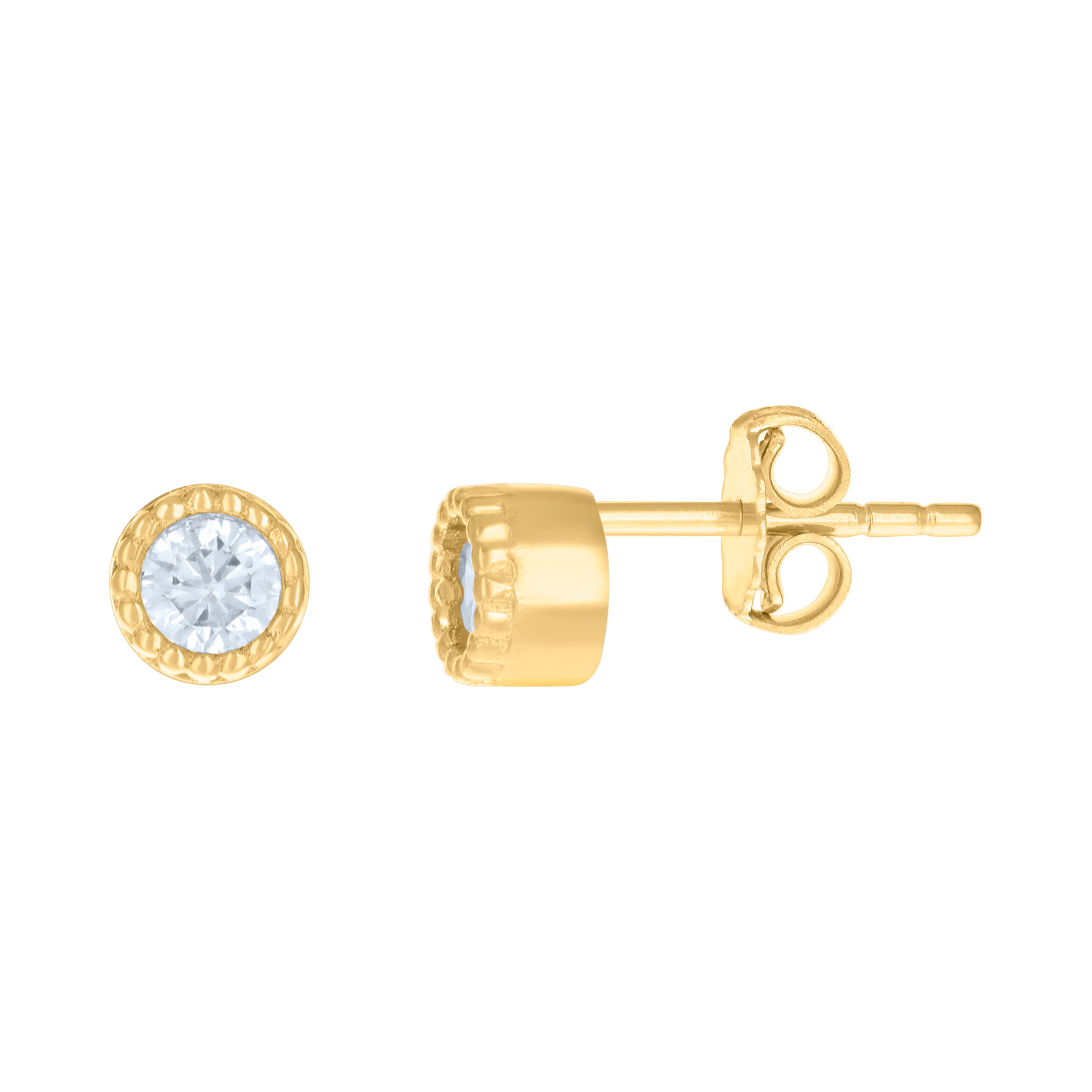 10kt Yellow Gold Womens Cubic-Zirconia Fashion Stud Earrings