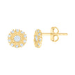 10kt Yellow Gold Womens Cubic-Zirconia Flower Fashion Stud Earrings