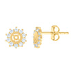 10kt Yellow Gold Womens Cubic-Zirconia Flower Fashion Stud Earrings