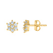 10kt Yellow Gold Womens Cubic-Zirconia Flower Fashion Stud Earrings