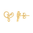 10kt Yellow Gold Womens Twisted Love Stud Earrings