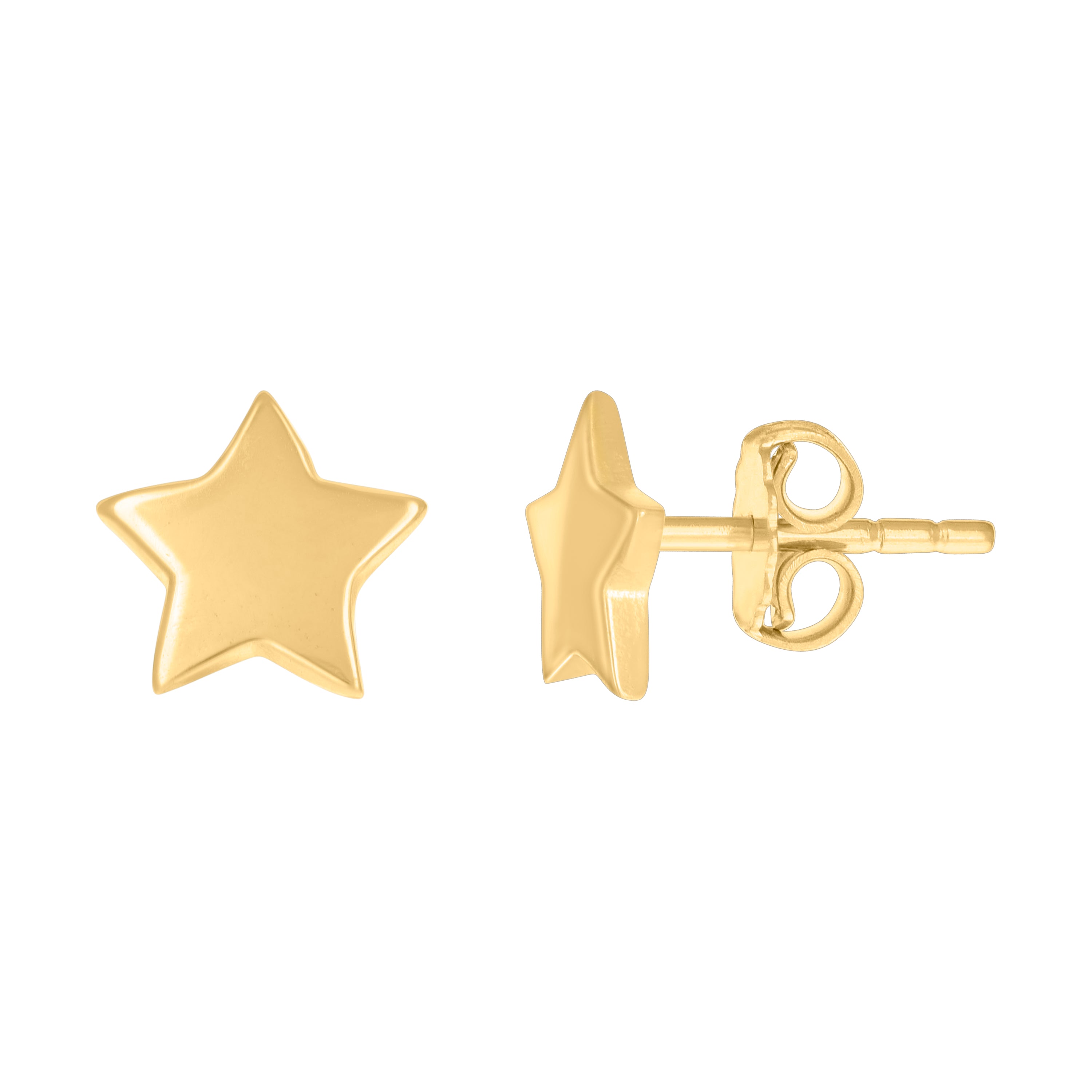 10kt Yellow Gold Womens Star Fashion Stud Earrings