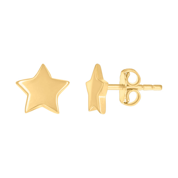 10kt Yellow Gold Womens Star Fashion Stud Earrings