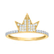 10kt Two-tone Gold Womens Cubic-Zirconia Crown Fashion Ring 