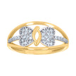 10kt Two-tone Gold Womens Cubic-Zirconia Infinity Heart Love Ring 