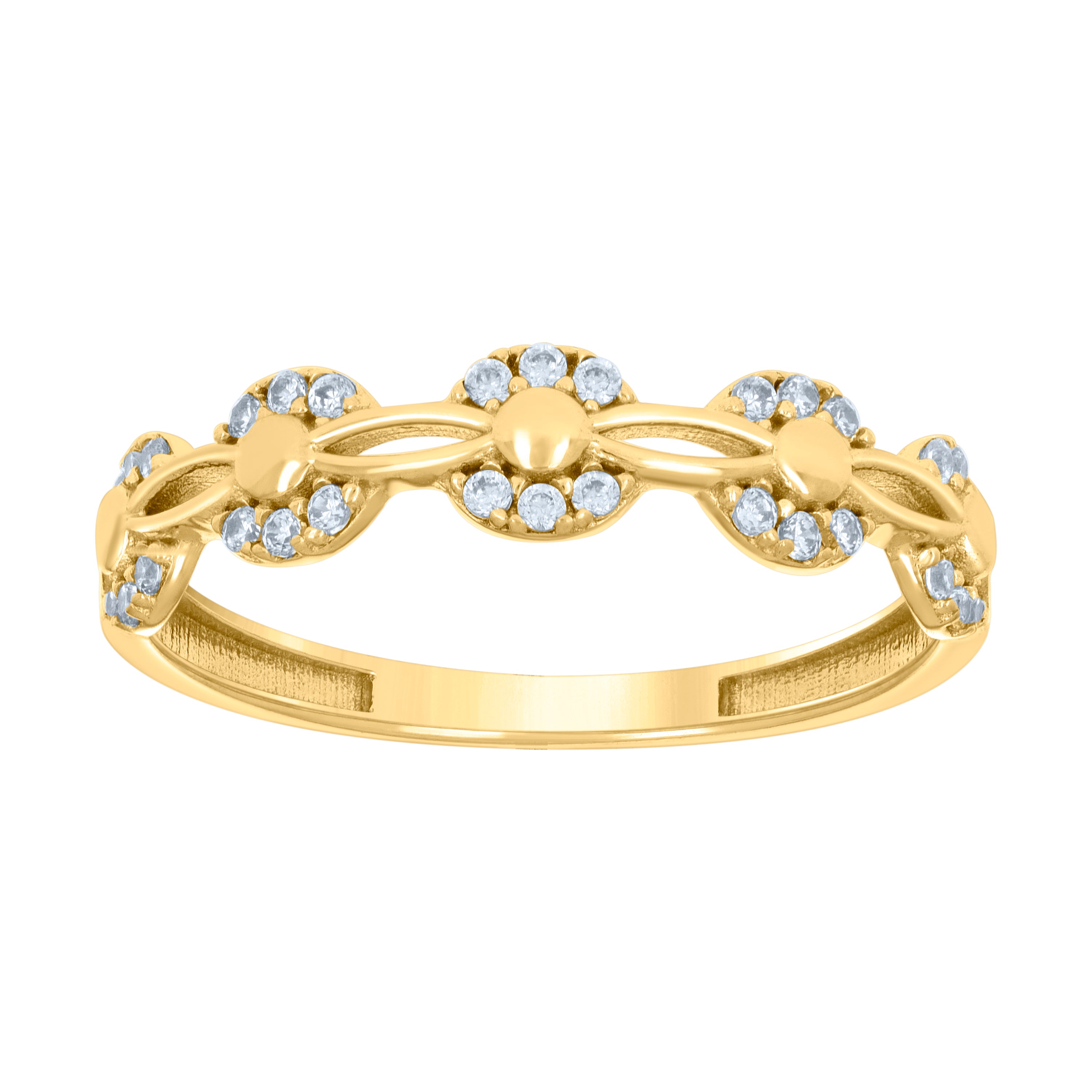 10kt Yellow Gold Womens Cubic-Zirconia Fashion Ring 