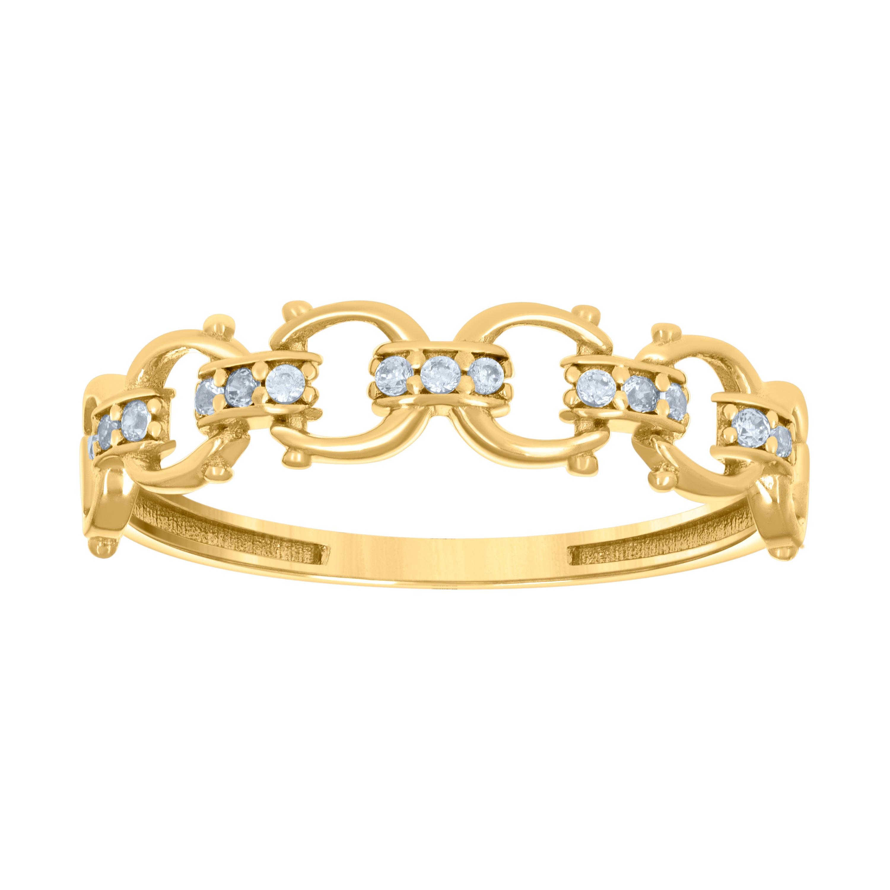 10kt Yellow Gold Womens Cubic-Zirconia Fashion Ring 