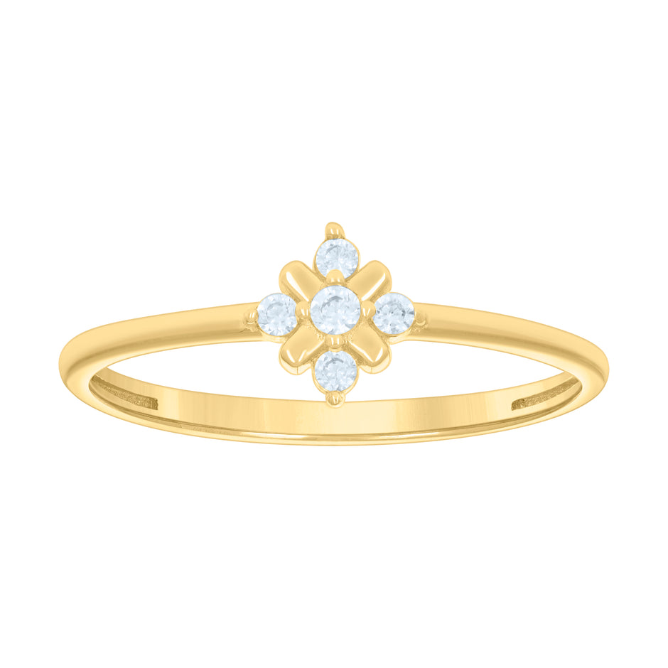 14kt Yellow Gold Womens Cubic-Zirconia Fashion Ring 