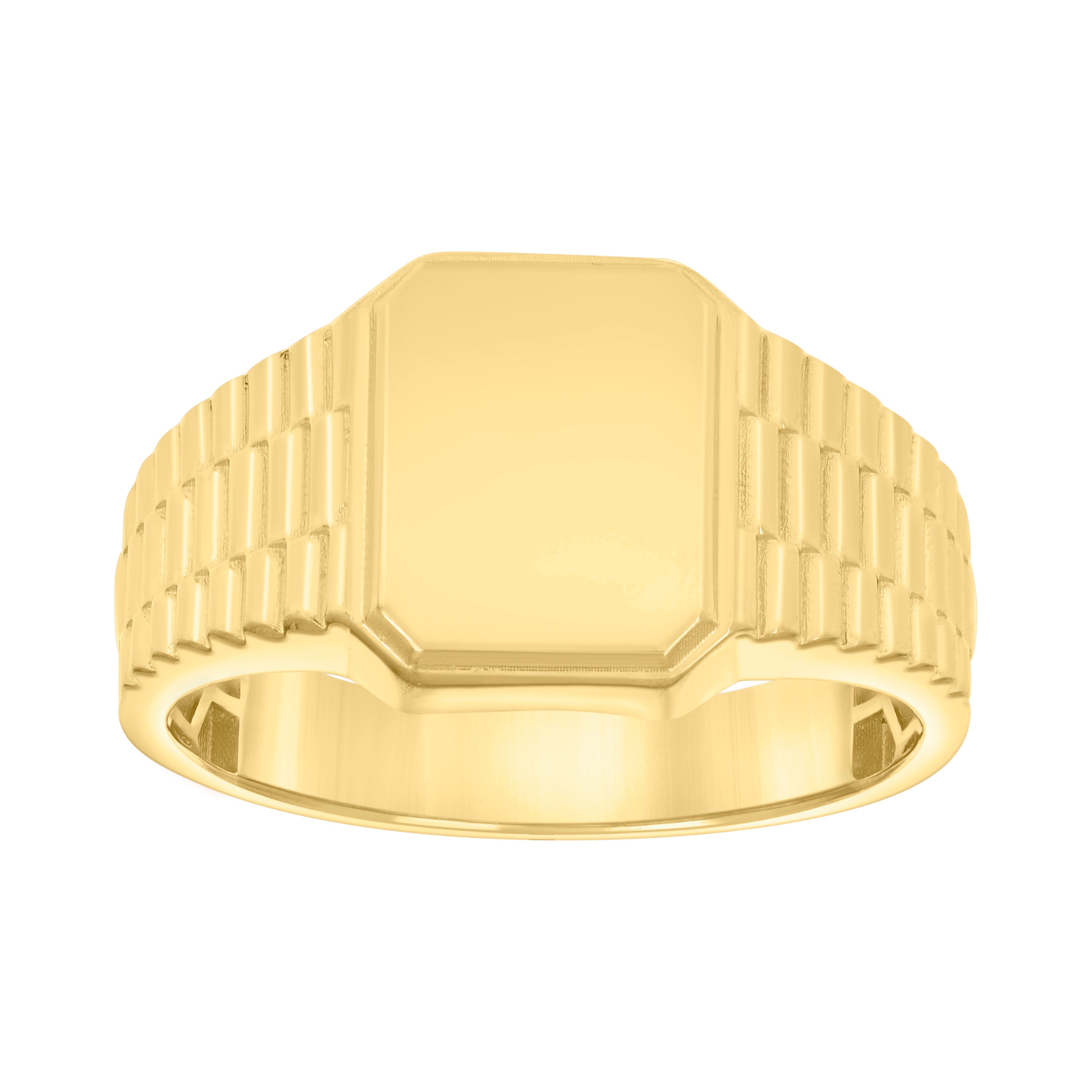14kt Yellow Gold Womens Octagon Head Signet Ring 