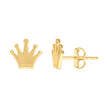 14kt Yellow Gold Womens Crown Fashion Stud Earrings 
