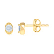 14kt Yellow Gold Womens Cubic-Zirconia Oval Fashion Stud Earrings 