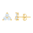 14kt Yellow Gold Womens Cubic-Zirconia Trillion Fashion Stud Earrings 