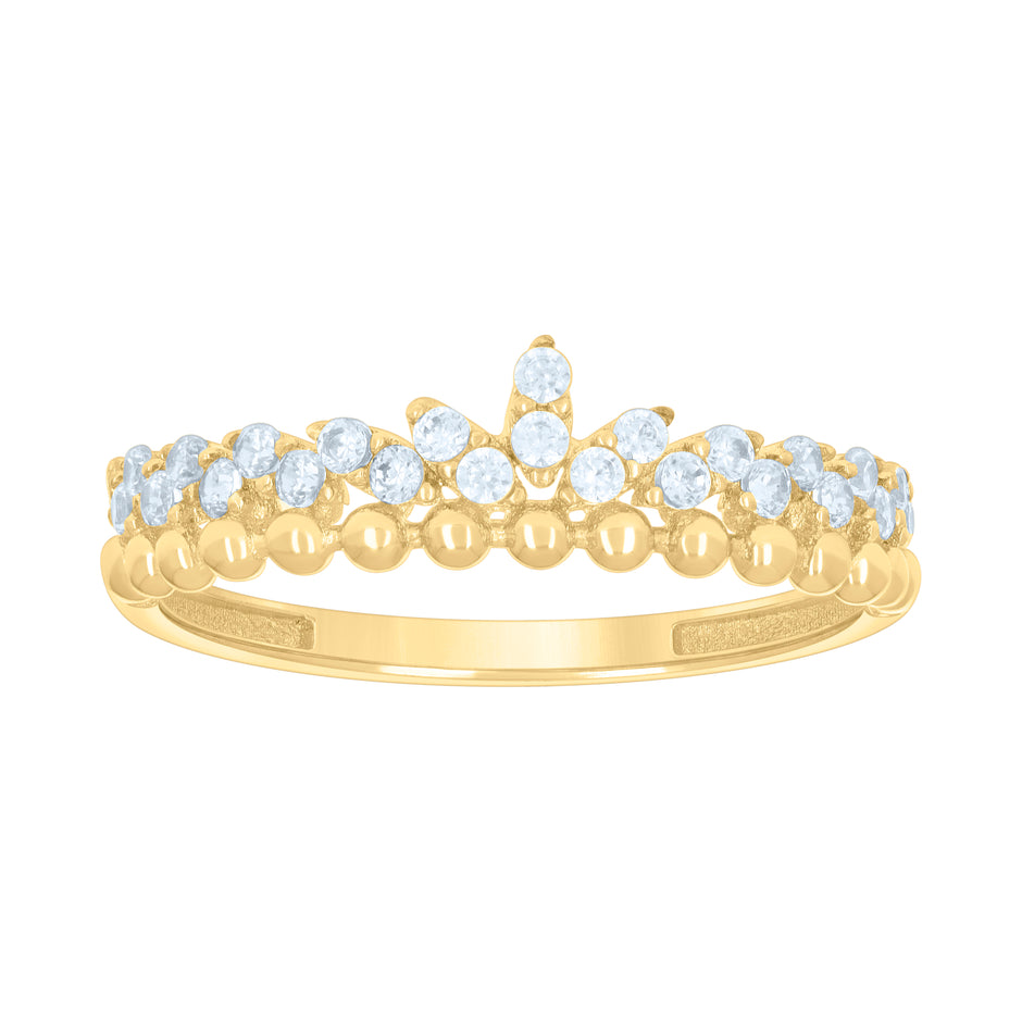 14kt Yellow Gold Womens Cubic-Zirconia Marijuana Fashion Ring 