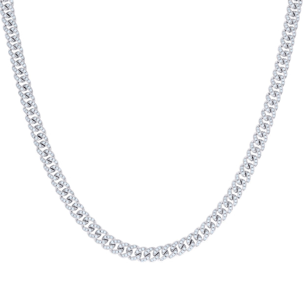 925 Sterling Silver 4.54ct Moissanite Miami Cuban Chain 6mm 20 Inches - SLV-135800