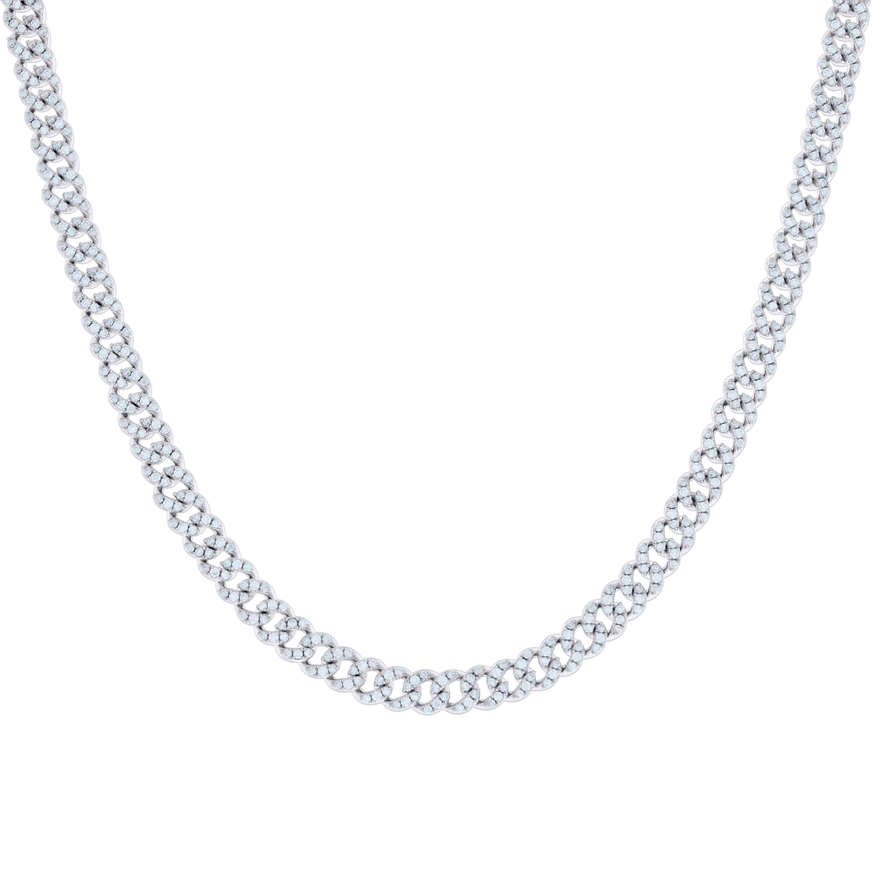 925 Sterling Silver 8.46ct Moissanite Miami Cuban Chain 6mm 22 Inches - SLV-135805