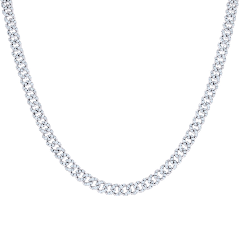 925 Sterling Silver 8.46ct Moissanite Miami Cuban Chain 6mm 22 Inches - SLV-135805