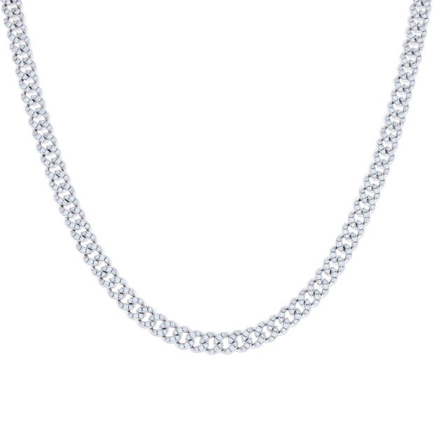 925 Sterling Silver 8.46ct Moissanite Miami Cuban Chain 6mm 22 Inches - SLV-135805