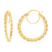 10kt Yellow Gold Womens Fancy Twisted Rope Hoop Earrings 3mm-38 - SLV-135820