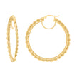 10kt Yellow Gold Womens Fancy Twisted Rope Hoop Earrings 3mm-50 - SLV-135821