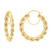 10kt Yellow Gold Womens Fancy Twisted Rope Hoop Earrings 5mm-38 - SLV-135829