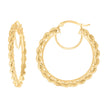 14Kt Yellow Gold Womens Twisted Rope Hoop Earrings 3mm-38 - SLV-135834