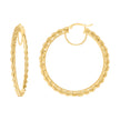 14Kt Yellow Gold Womens Twisted Rope Hoop Earrings 3mm-50 - SLV-135835