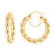 14Kt Yellow Gold Womens Twisted Rope Hoop Earrings 4mm-31 - SLV-135838