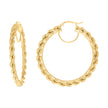 14Kt Yellow Gold Womens Twisted Rope Hoop Earrings 4mm-50 - SLV-135840