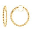 14Kt Yellow Gold Womens Twisted Rope Hoop Earrings 4mm-57 - SLV-135841