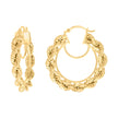 14Kt Yellow Gold Womens Twisted Rope Hoop Earrings 5mm-31 - SLV-135843