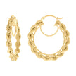 14Kt Yellow Gold Womens Twisted Rope Hoop Earrings 5mm-38 - SLV-135844
