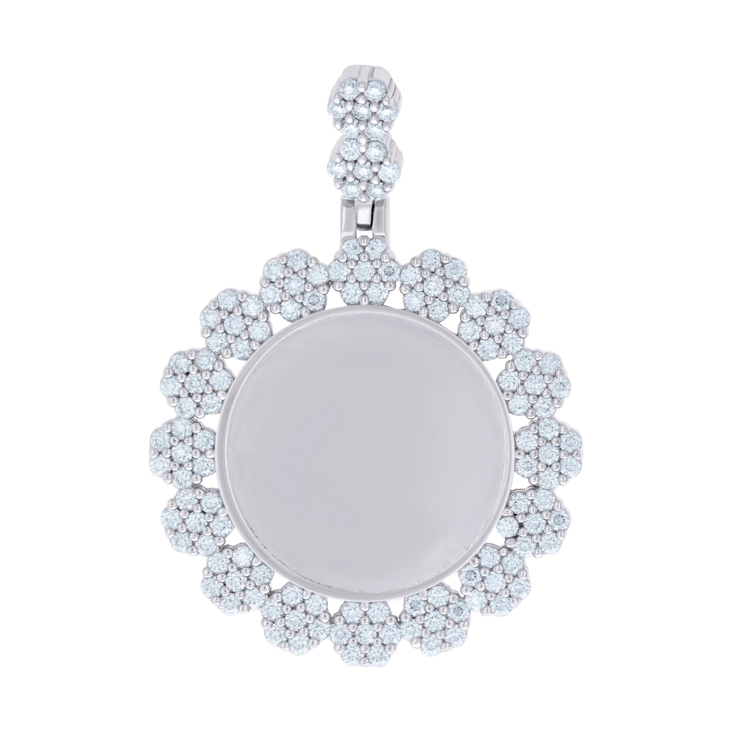 925 Sterling Silver Unisex 1.95ct Moissanite Fashion Picture Frame Pendant 