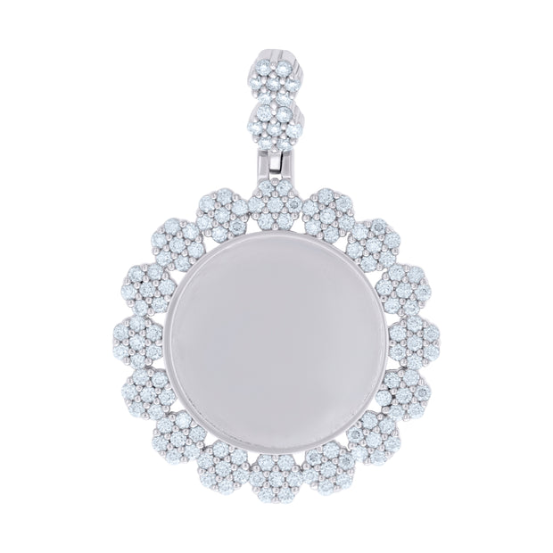 925 Sterling Silver Unisex 1.95ct Moissanite Fashion Picture Frame Pendant 