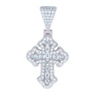 925 Sterling Silver Mens 1.05ct Baguette 1.23ct Round Moissanite Cross Religious Charm Pendant 