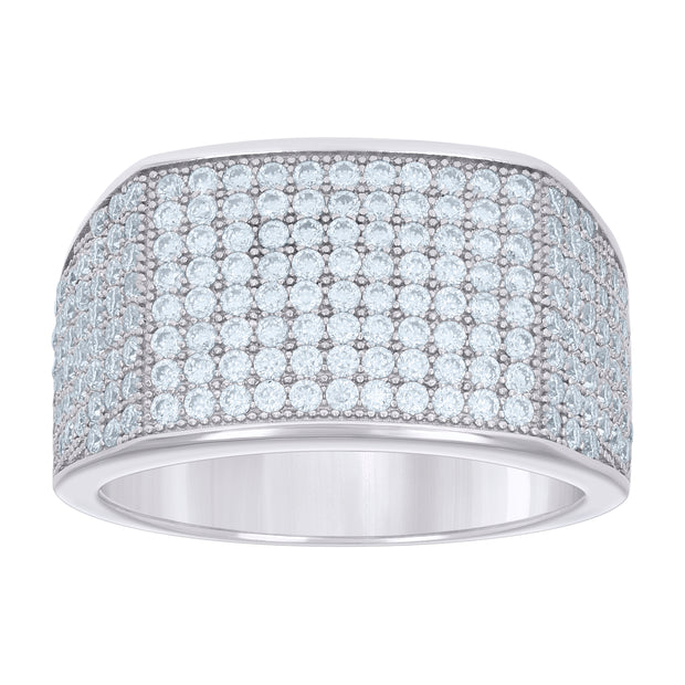925 Sterling Silver Mens 1.90ct Moissanite Fashion Ring Size 10