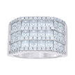 925 Sterling Silver Mens 7.42ct Baguette 0.99ct Round Moissanite Fashion Ring Size 10