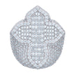 925 Sterling Silver Mens 2.05ct Baguette 5.50ct Round Moissanite Cross Religious Ring Size 10