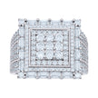 925 Sterling Silver Mens 1.57ct Baguette 2.16ct Round Moissanite Square Head Fashion Ring Size 8