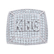 925 Sterling Silver Mens 5.08ct Moissanite KING Square Head Fashion Ring Size 10