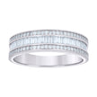 925 Sterling Silver Womens Baguette Round 1.20ct Moissanite Fashion Wedding Band Ring Size 7