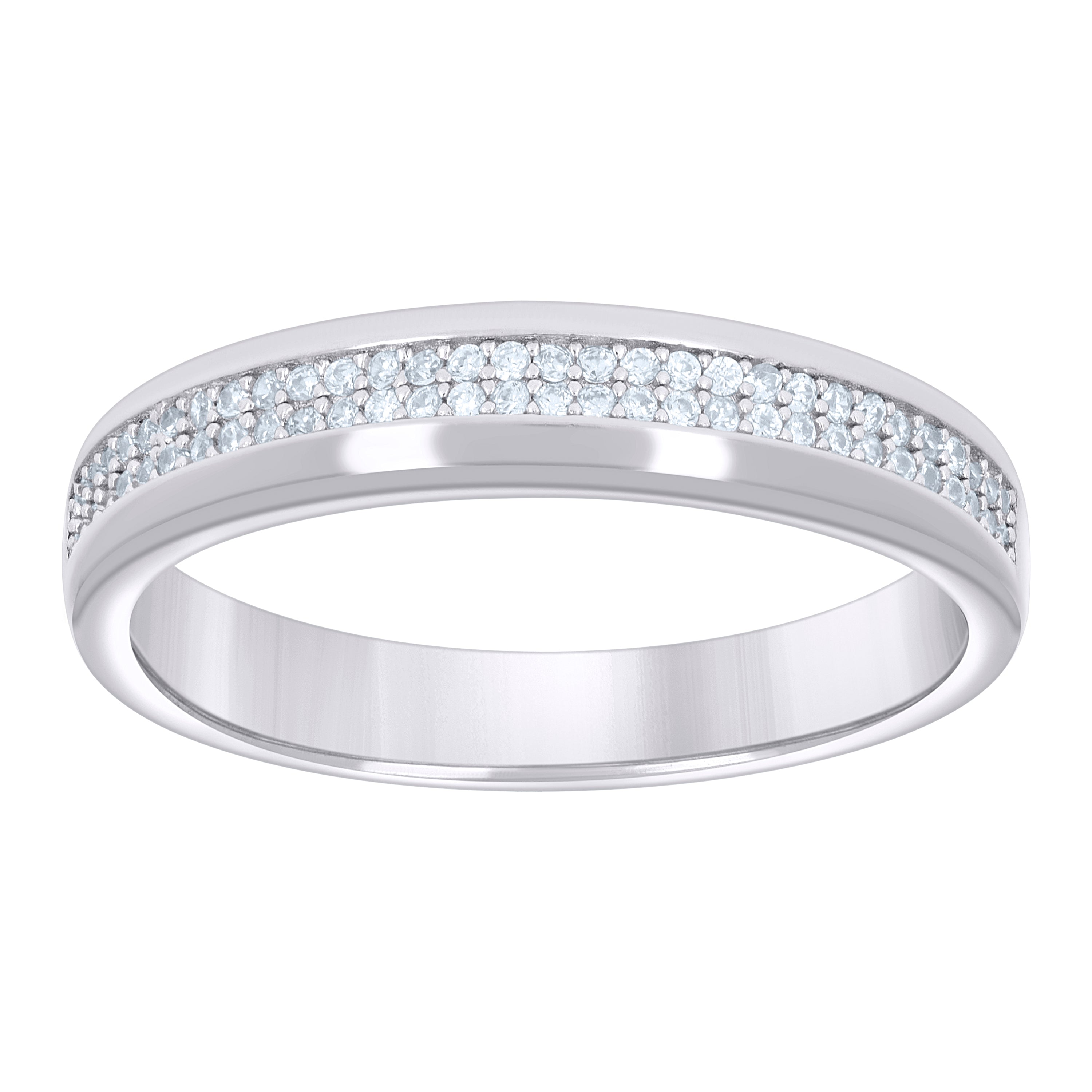 925 Sterling Silver Womens 0.30ct Moissanite Fashion Wedding Band Ring Size 7