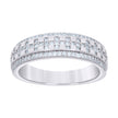 925 Sterling Silver Womens 0.55ct Moissanite Fashion Wedding Band Ring Size 8 - SLV-136190