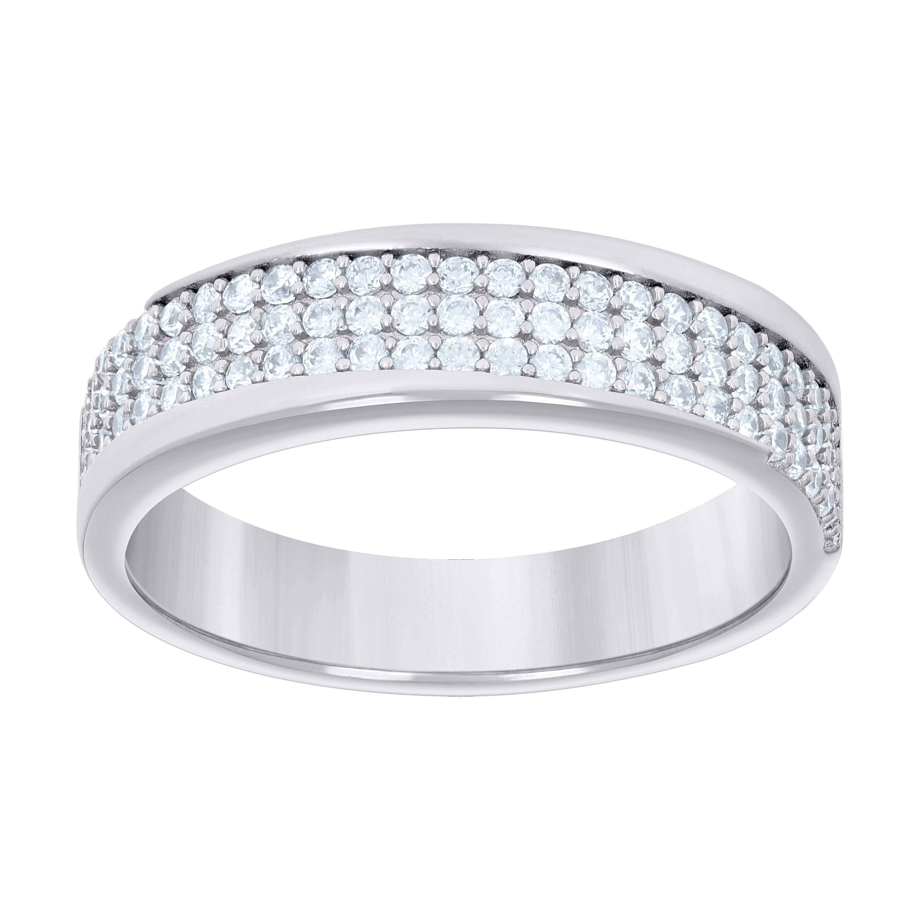 925 Sterling Silver Womens 0.60ct Moissanite Fashion Wedding Band Ring Size 6