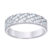 925 Sterling Silver Womens 0.55ct Moissanite Fashion Wedding Band Ring Size 6 - SLV-136214