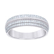 925 Sterling Silver Womens 0.59ct Moissanite Fashion Wedding Band Ring Size 6 - SLV-136238