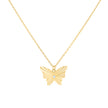 925 Sterling Silver Yellow-tone Womens Cubic-Zirconia Butterfly Charm Necklace Size 16 + 2 Inches