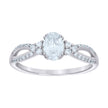 925 Sterling Silver Womens Oval Round Cubic-Zirconia Fashion Engagement Ring Size 6 - SLV-136351