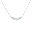 925 Sterling Silver Womens Heart Round Cubic-Zirconia Flying Heart Charm Necklace Size 16 + 2 Inches