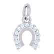 925 Sterling Silver Unisex Cubic-Zirconia Horseshoe Good Luck Pendant 