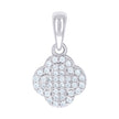 925 Sterling Silver Womens Cubic-Zirconia Clover Goodluck Charm Pendant